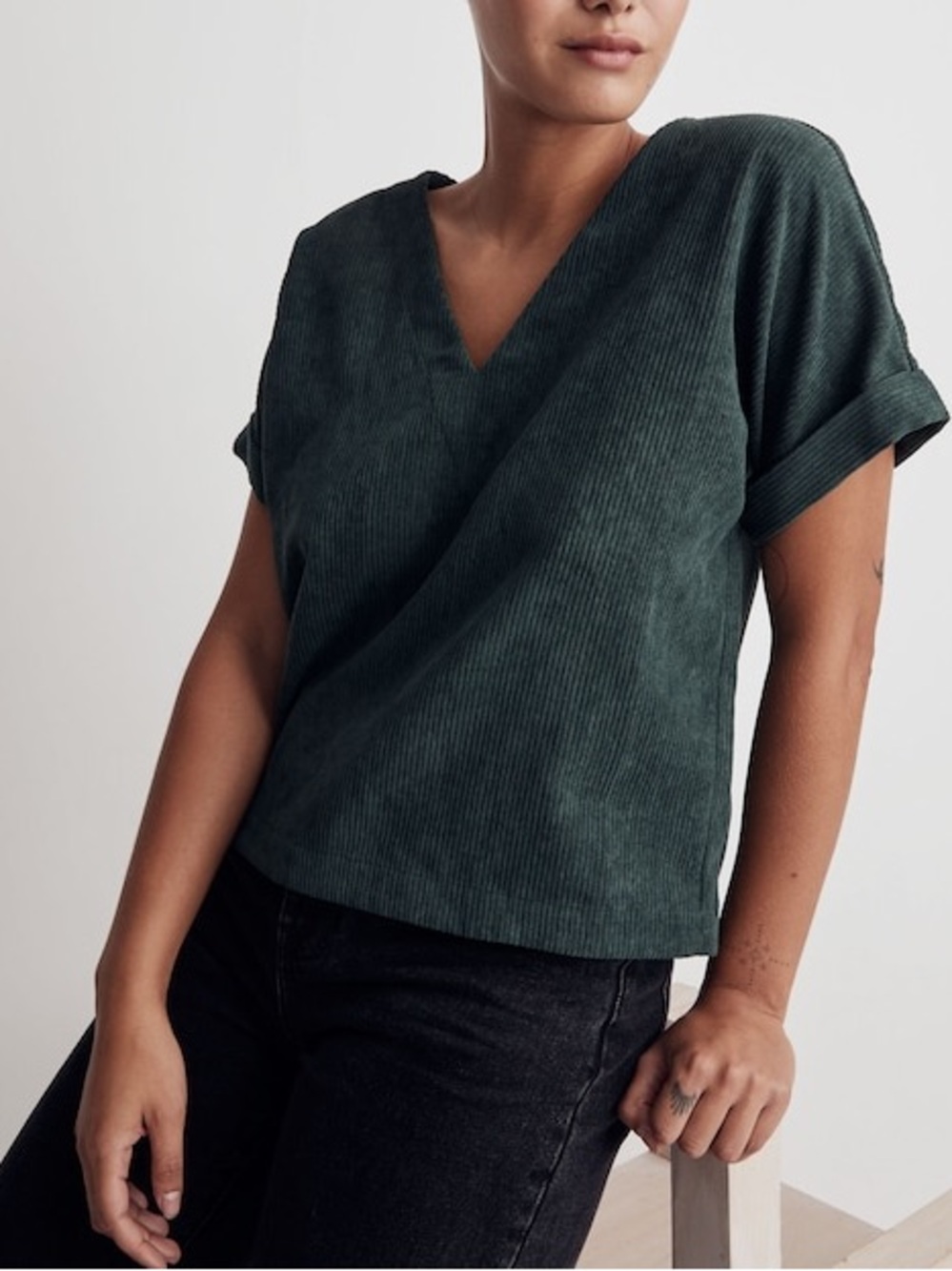 Madewell Corduroy V-Neck Top